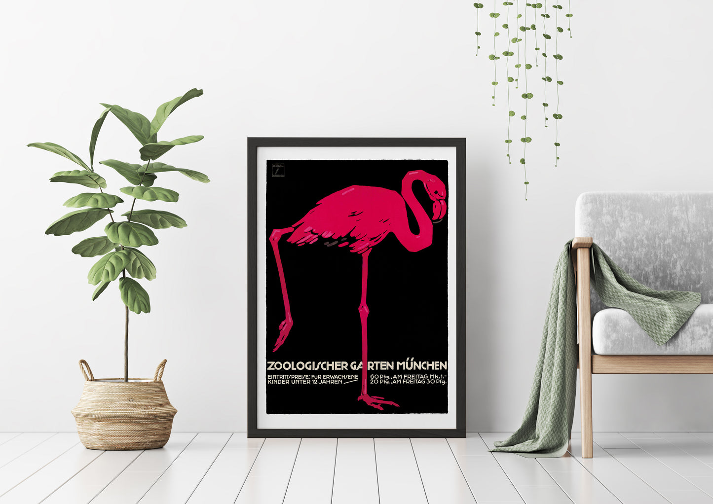 Ludwig Hohlwein, Pink Flamingo, Zoo Poster (1912)